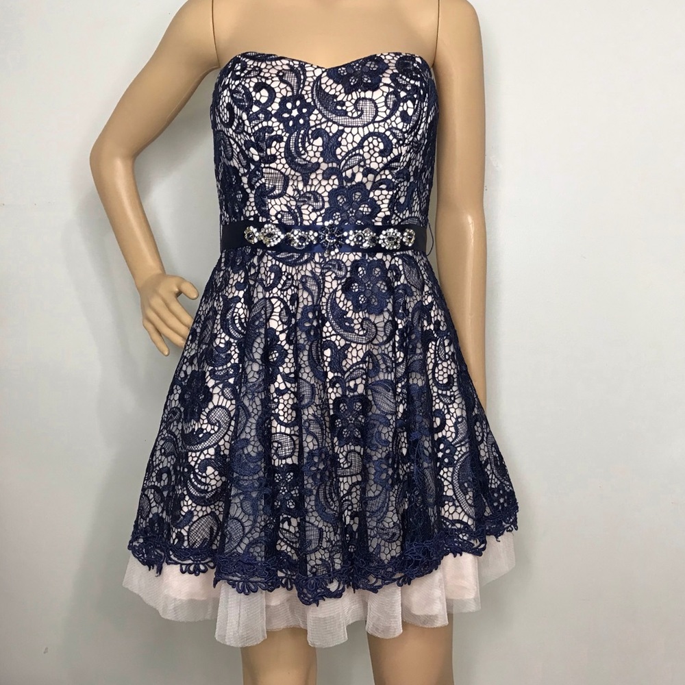 Alex and Sophia Navy Blue Mini Dress Size 7/8